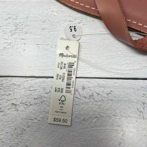 Madewell The Boardwalk Thong Sandal in Leather Dust Rose 9.5 S71 - Picture 6 of 7